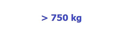 Boven 750 kg (totaalgewicht)
