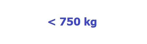 Tot 750 kg (totaalgewicht)